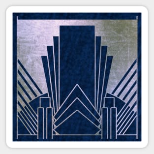 Art Deco glamour - navy and silver Sticker